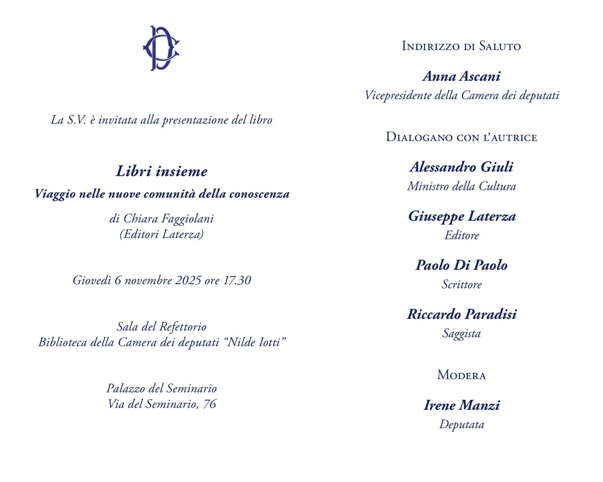 Presentazione del volume: "Libri insieme - Viaggio nelle nuove comunità della conoscenza"